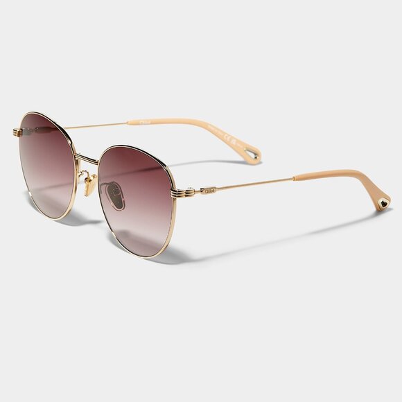 BNWT SS23 CHLOE METALLIC ROUND SUNGLASSES - Picture 6 of 6